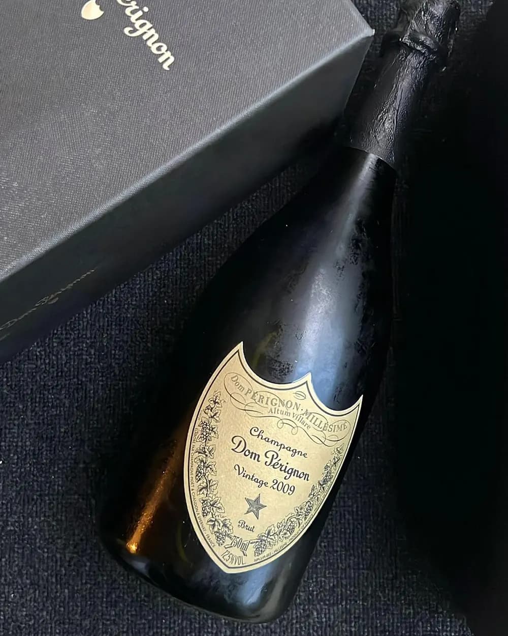 Bottles of champagne and wine prepared for delivery